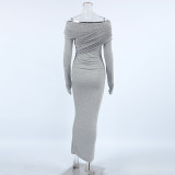Women sexy knitting Off Shoulder Bodycon dress