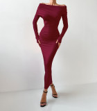 Women sexy knitting Off Shoulder Bodycon dress