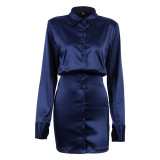 Women long-sleeved shirt dress
