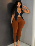 Women Solid Halter Neck Sexy Top