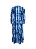 Plus Size Women Sexy Print Slit Dress