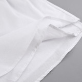Women casual long-sleeved top and ruffled shorts Two Piece Set
