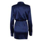 Women long-sleeved shirt dress