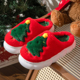 Santa Claus warm fur slippers