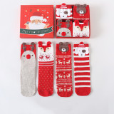 Christmas Cartoon Santa Middle Socks