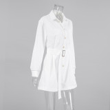 Women Solid Style Long Sleeve Cargo Rompers