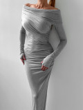 Women sexy knitting Off Shoulder Bodycon dress