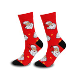 Christmas Autumn and Winter Santa Claus Elk Christmas Gift Middle Socks