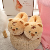 Christmas Elk Cartoon Autumn and Winter Plush Slippers
