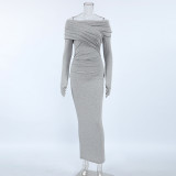 Women sexy knitting Off Shoulder Bodycon dress