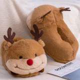 Christmas Elk Cartoon Autumn and Winter Plush Slippers