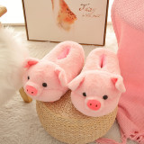 Christmas Elk Cartoon Autumn and Winter Plush Slippers