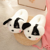 Christmas Elk Cartoon Autumn and Winter Plush Slippers