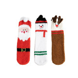 Christmas Cute Elk Santa Coral Fleece Socks