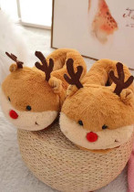 Christmas Elk Cartoon Autumn and Winter Plush Slippers Christmas Elk Cartoon Autumn and Winter Plush Slippers