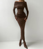 Women sexy knitting Off Shoulder Bodycon dress