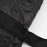 Winter Belt Slim Waist Patchwork Puffy Coat