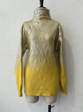 Autumn High-Neck Fashion Plaid Pullover Casual Women's Sweater