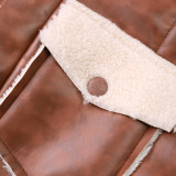 Winter Color Matching Lambswool Fur Trend Coat