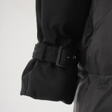 Winter Belt Slim Waist Patchwork Puffy Coat