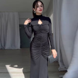 Autumn Slim Backless Slim Waist Bodycon Dress
