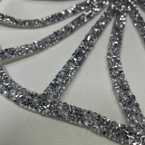 Women's Round Neck Sleeveless Luxury Rhinestone Elegant Bandage Dress