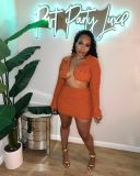 Women Autumn Long Sleeve Crop Jacket and Bodycon Skirt Solid Two-Piece Set