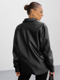 Pu Leather Loose Jacket Autumn And Winter Fashion Coat