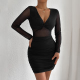 Spring Autumn Women's Sexy Fashion Slim Bodycon Dress