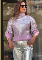 Autumn High-Neck Fashion Plaid Pullover Casual Women's Sweater Autumn High-Neck Fashion Plaid Pullover Casual Women's Sweater