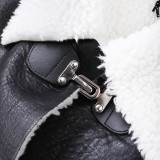 Women's Winter Contrast Color Patchwork Lambswool Fur Jacket