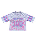 Autumn Fashion Sports Style V-Neck Loose Casual Short Sleeve Printed Top Contrast Color T-Shirt