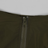Autumn Sexy Sports Style Loose Casual Contrast Color Long Sleeve Jacket Short Skirt Women Two Piece Set