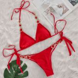 Luxury Crystal Lace-Up Sexy Bikini Set Women's Beach Holidays Swimsuit