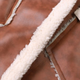 Winter Color Matching Lambswool Fur Trend Coat