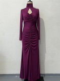 Autumn Slim Backless Slim Waist Bodycon Dress