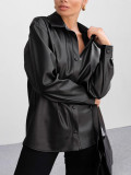 Pu Leather Loose Jacket Autumn And Winter Fashion Coat