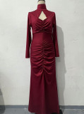 Autumn Slim Backless Slim Waist Bodycon Dress