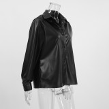 Pu Leather Loose Jacket Autumn And Winter Fashion Coat