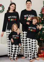 Christmas Parent-Child Pajamas Outfit Autumn And Winter Long Sleeve Print Black And White Checkered Home Clothes