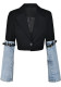 Women's Autumn Style Contrast Color Belt Patchwork Denim Jacket