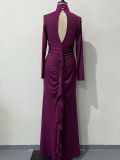 Autumn Slim Backless Slim Waist Bodycon Dress