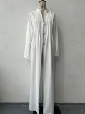 Chic Fashion Pleated Loose Long Shirt Coat