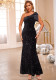 Women's Slash Shoulder Sexy Slim Velvet Sequin Dress