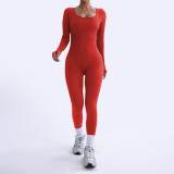 Women Sports Yoga Long Sleeve Jumpsuits