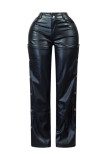Autumn And Winter Fashion Sexy High Waist Slim Fit Straight Casual Leather Pants