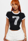 Autumn Street Slim Sexy Print Girl Short Top Short Sleeve T-Shirt