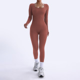 Women Sports Yoga Long Sleeve Jumpsuits