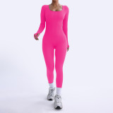 Women Sports Yoga Long Sleeve Jumpsuits