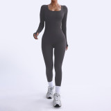 Women Sports Yoga Long Sleeve Jumpsuits